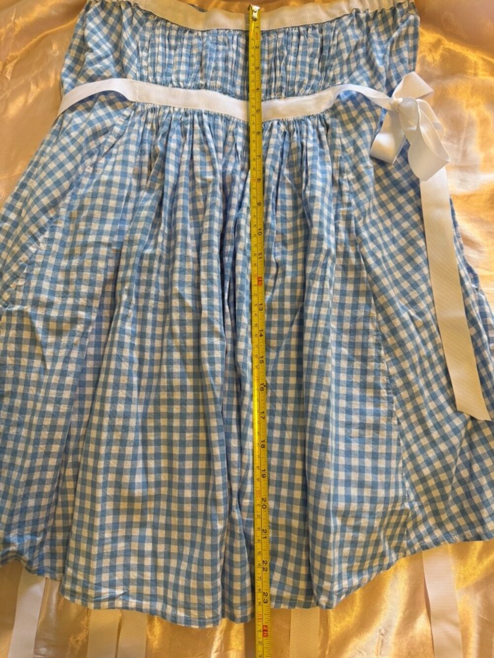 Kimchi Blue Women's Blue and White Gingham Babydoll Mini Dress - Picture 4 of 4
